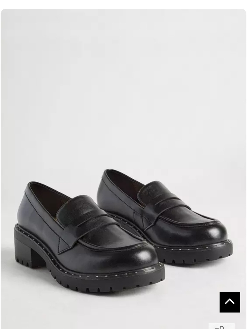 Black Women's Chunky Studded Penny Loafers